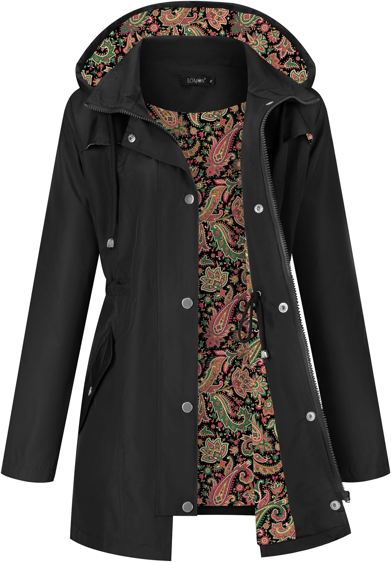 Women Waterproof Outdoor Hiking Raincoat Women Lined Rain Jacket Lightweight Hooded Jackets Trench Coats