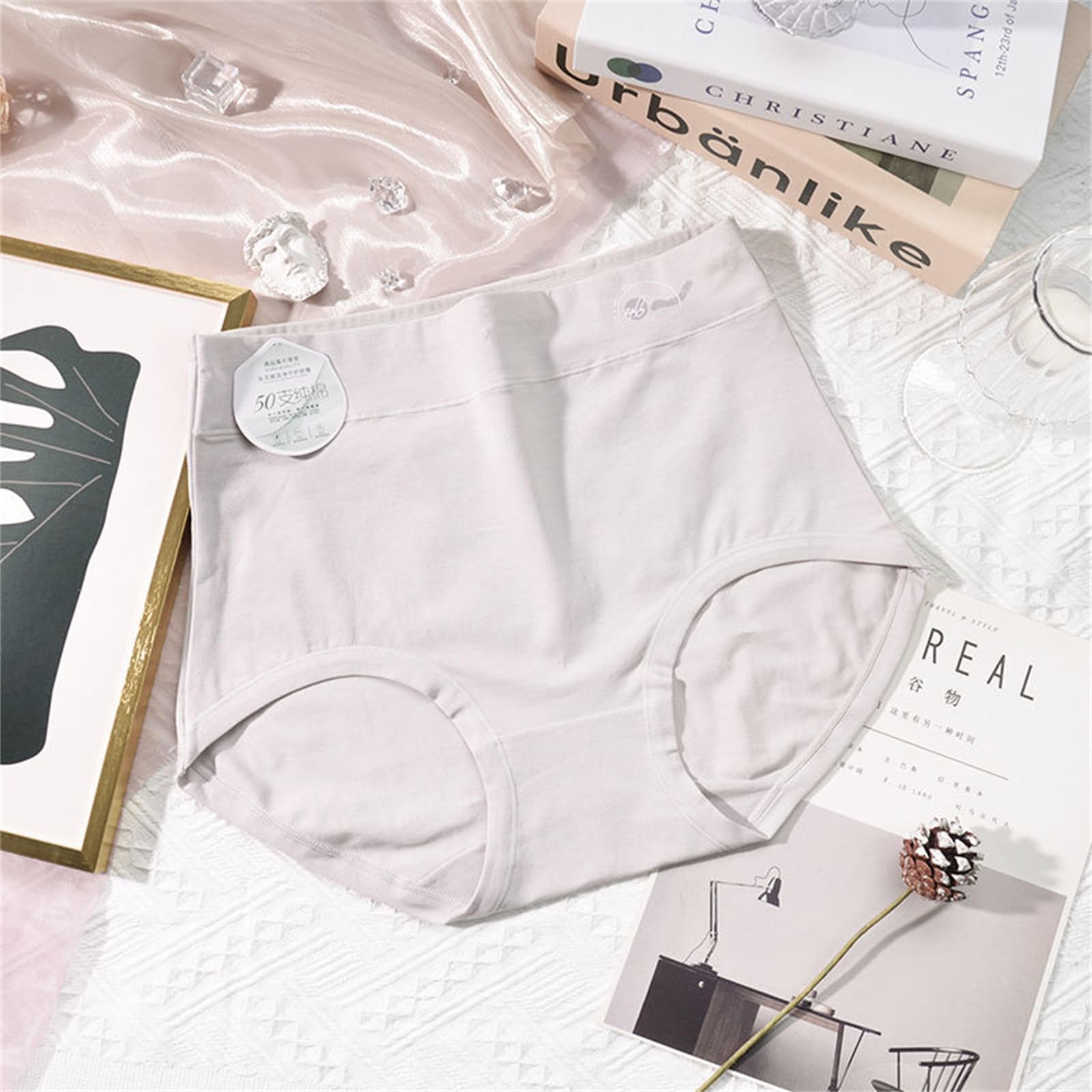 Slip Donna Biancheria Intima da Donna Plus Size Traspirante in Cotone Autunno E Inverno 5 Confezioni
