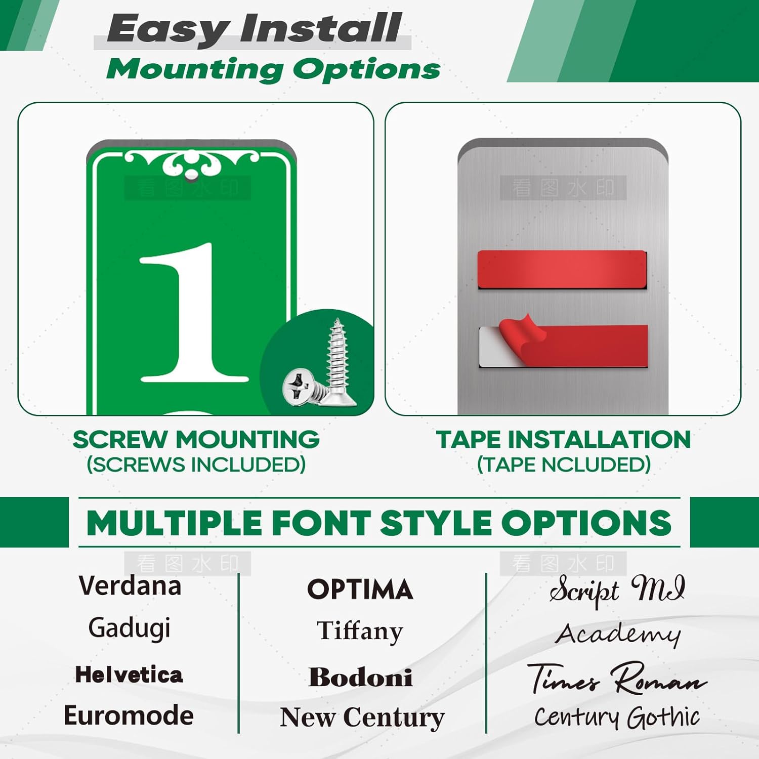 Reflective Address Plaque Vertical - (18'' x 3.5'') Personalized Sign, House Number Plaque for Outside, Yard, Garden, Brick Mailbox, Fence, Driveway