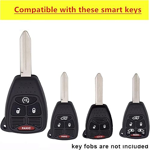 Miniatura 2 de WKEDQAF Funda de TPU para llavero Jeep compatible con Jeep WranglerCompass 2007-2018Dodge RamDurango 2007-2009 Calibre 2007-2012 Nitro 2007-2011