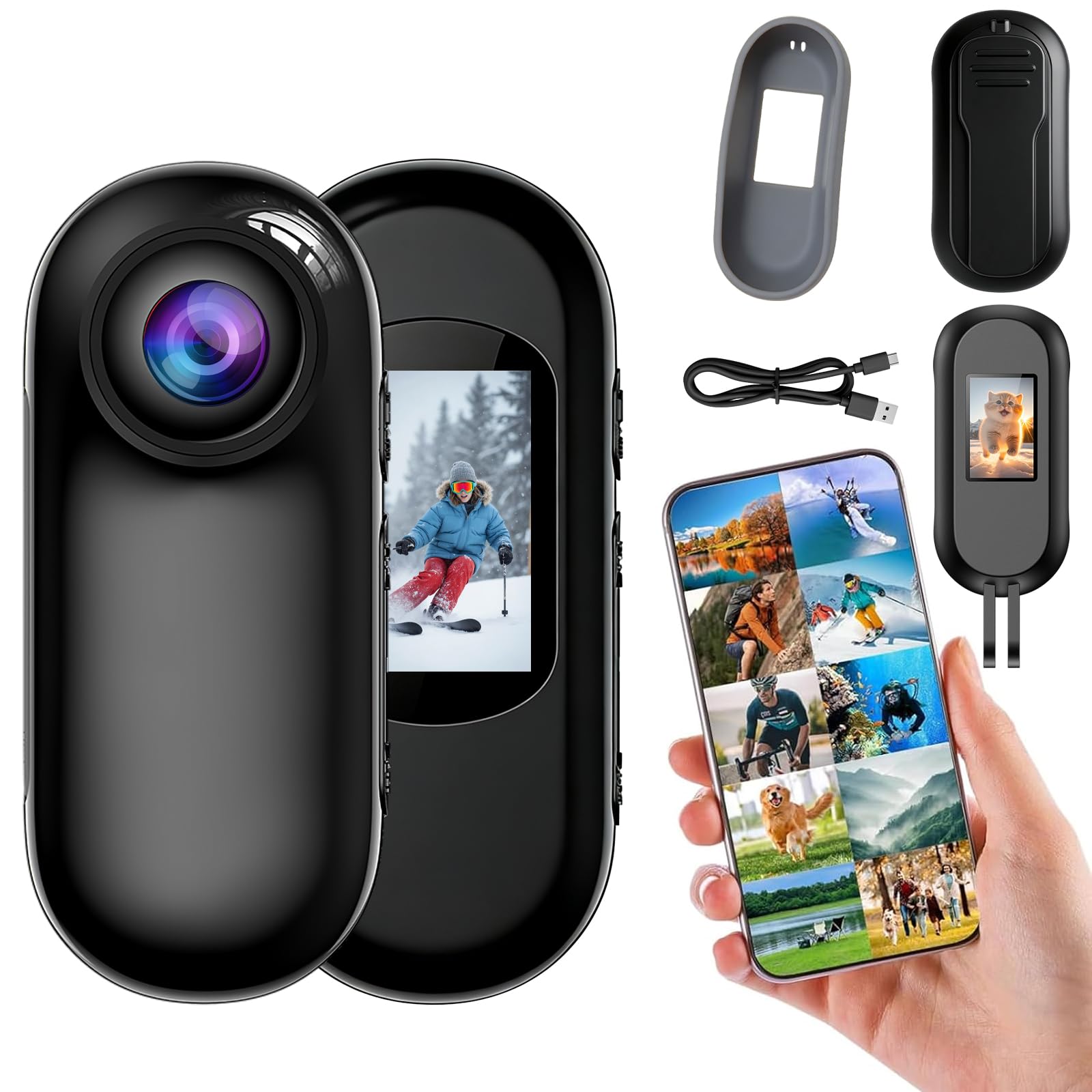OBEST Mini Action 4K Caméra sous-Marine, Mini Cam Wi-FI étanche à l'eau