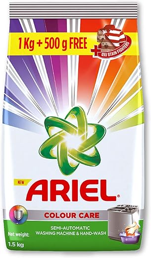 Ariel Colour Detergent Washing Powder - 1 kg with Free Detergent Washing Powder - 500 g