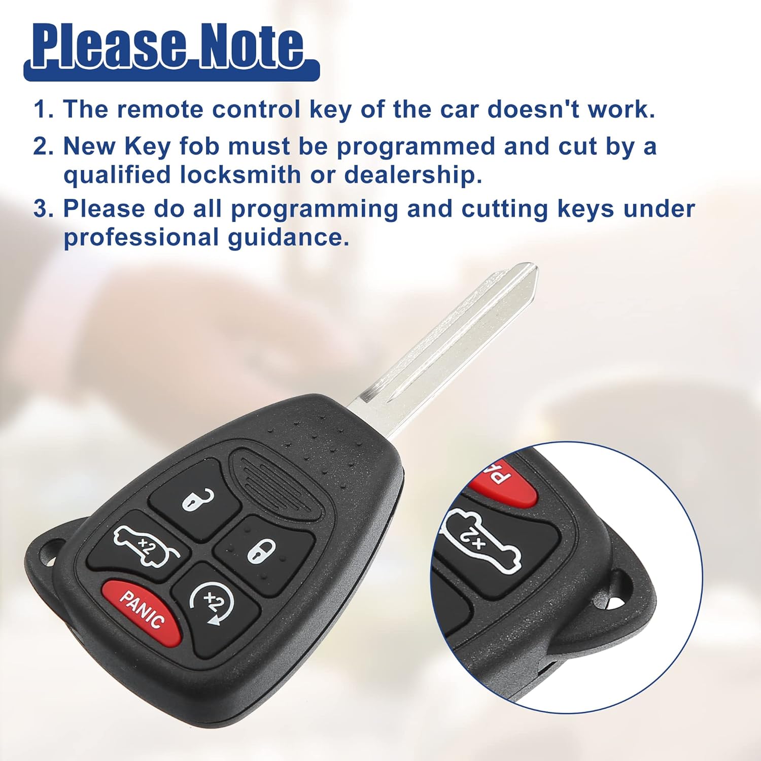 ACROPIX 315 MHZ Key Fob Keyless Entry Remote Fit for Jeep Grand Cherokee 2006-2007 for Jeep Commander 2007 OHT692714AA - Pack of 2 Black