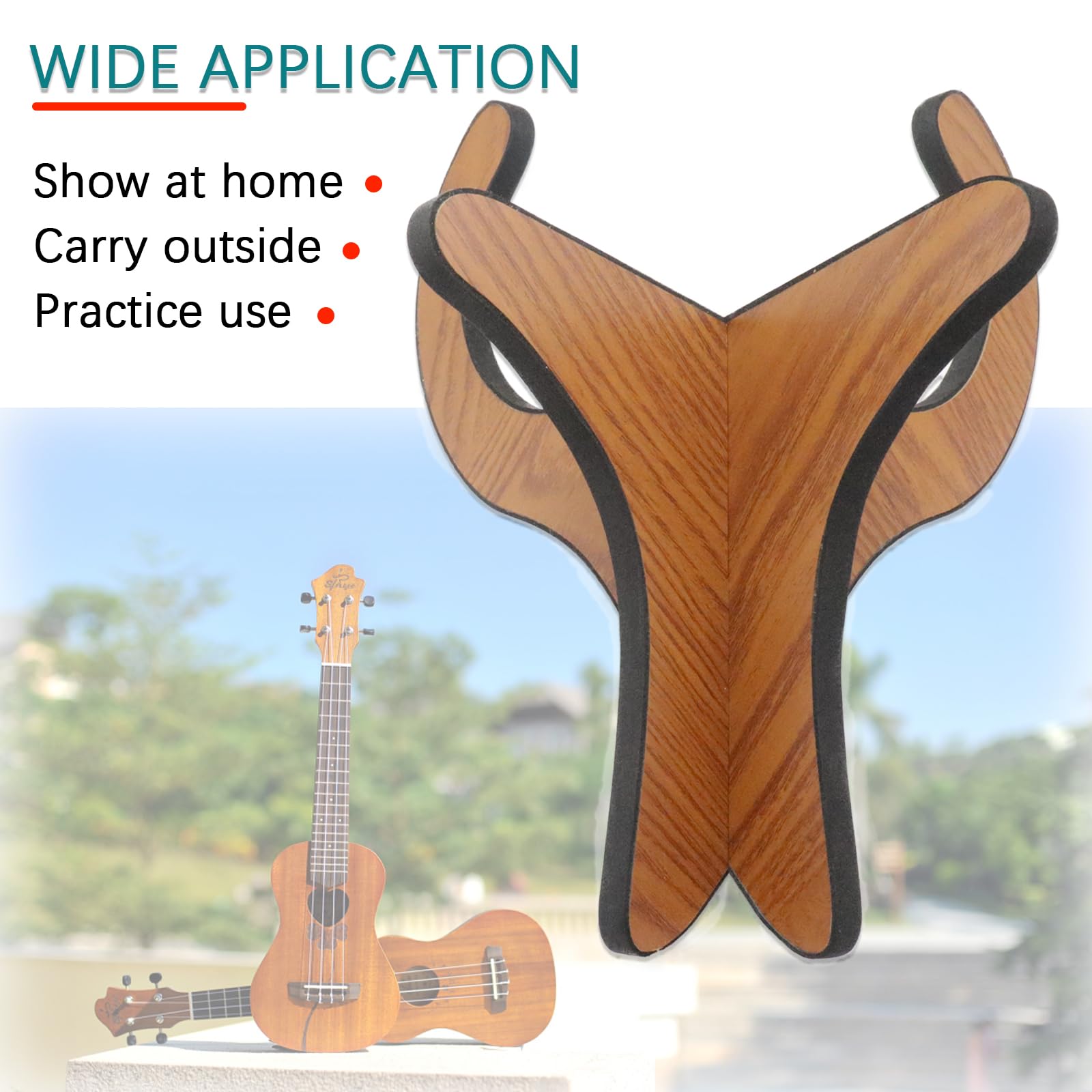 1 ukelele standaard, houten gitaarstandaard, antislip