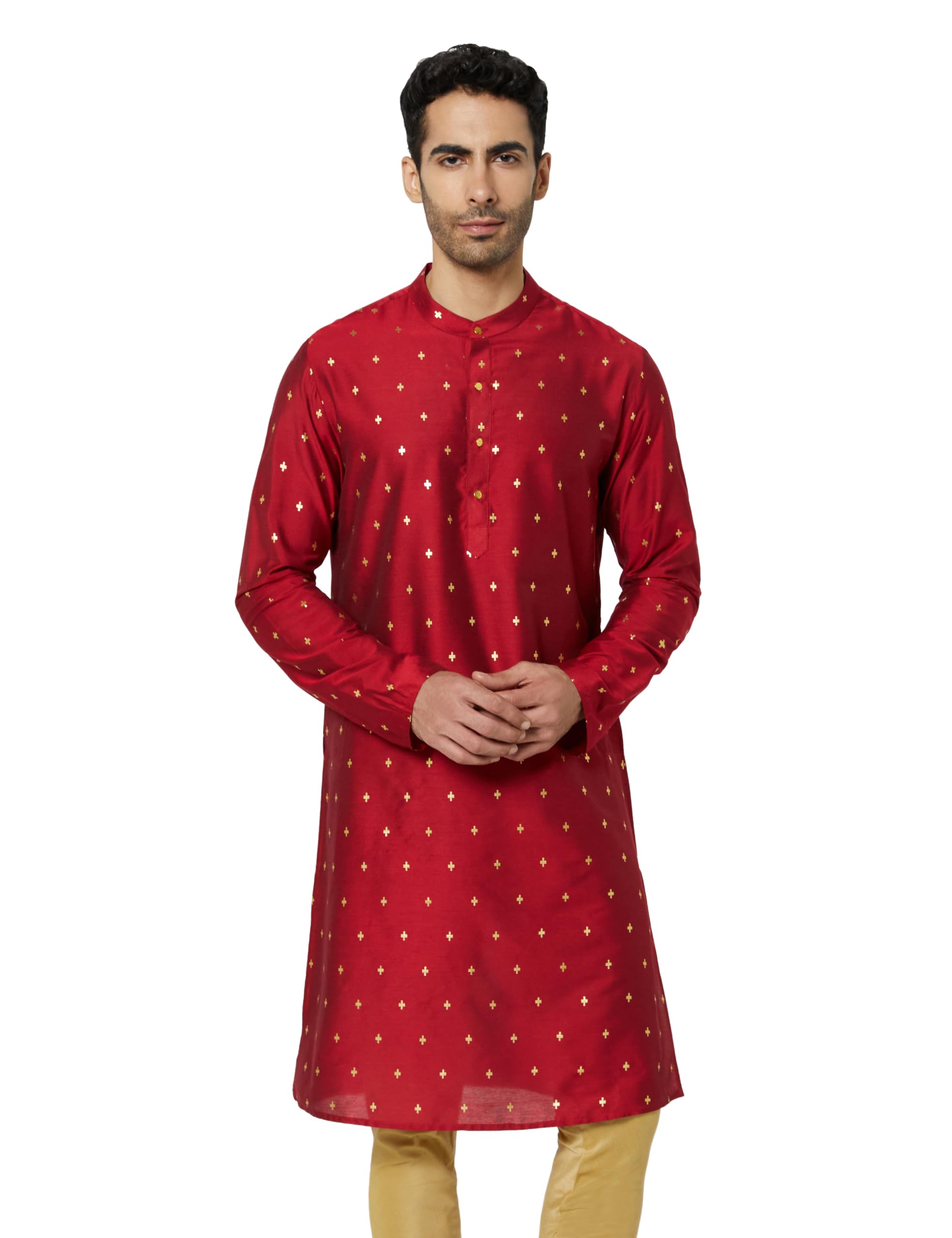 amazon brand - symbol Men Festive Printed Long Kurta (Regular Fit)-picture-40