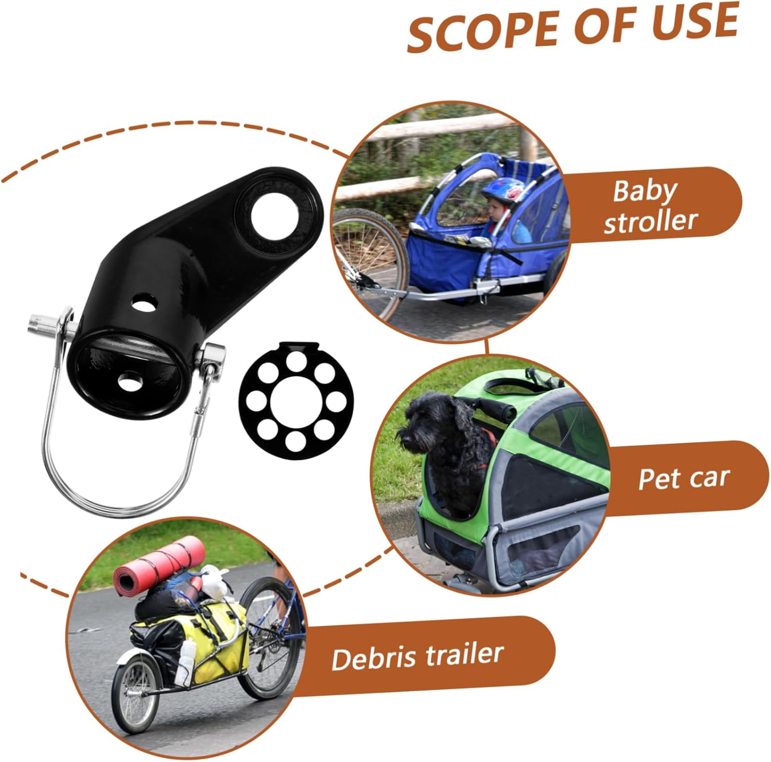 Trailer Hitch Electric Bike Hooks Bike Accessory Drawing Head Bike Tool Cycle Trailer Coupler Bike