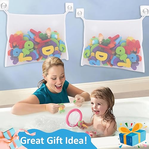 Miniatura 5 de 2 redes de juguetes de baño  Cesta de juguetes para bañera para niños, bolsa de malla para juguetes de baño, organizador de almacenamiento de