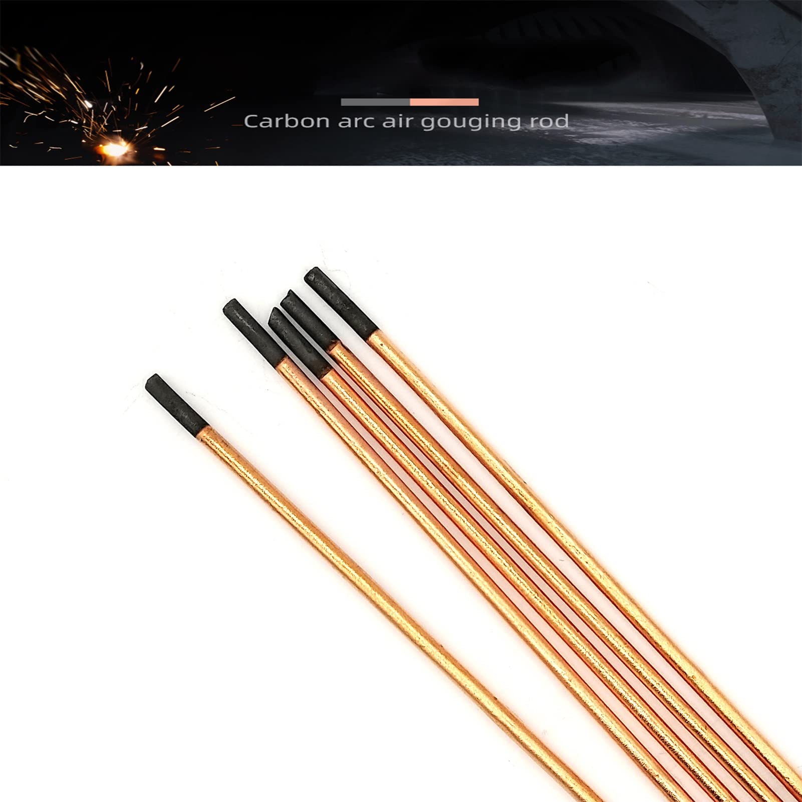 Pręty do wycinania łukowego węglem, Opakowanie 5 lub 10 miedziowanych węgli do żłobienia, średnica 4-12 mm, 14 cali(5pcs,5mm)