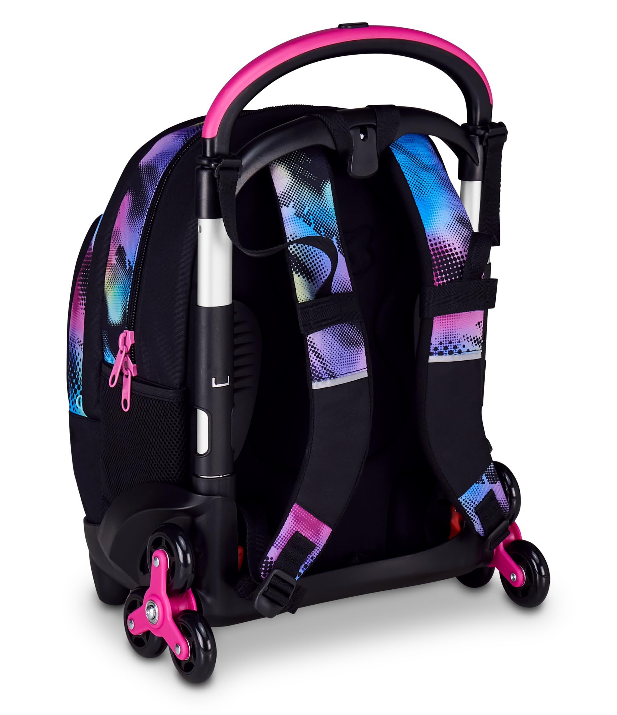 Seven Trolley Scuola Flex 3 Ruote, Fucsia, Zaino Con Carrello Sganciabile Da 31 Litri, Con Tasca PC, Tasca Borraccia, Multiuso, Maneggevole e Confortevole, Scuole Medie e Superiori, Ragazza