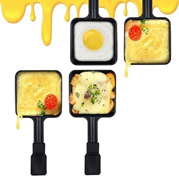 HONNE مربع الشكل غير عصا طلاء البسيطة Raclette شواء عموم الجبن عموم استبدال/إضافية أطباق Raclette مصغرة شواء Pan4PCS