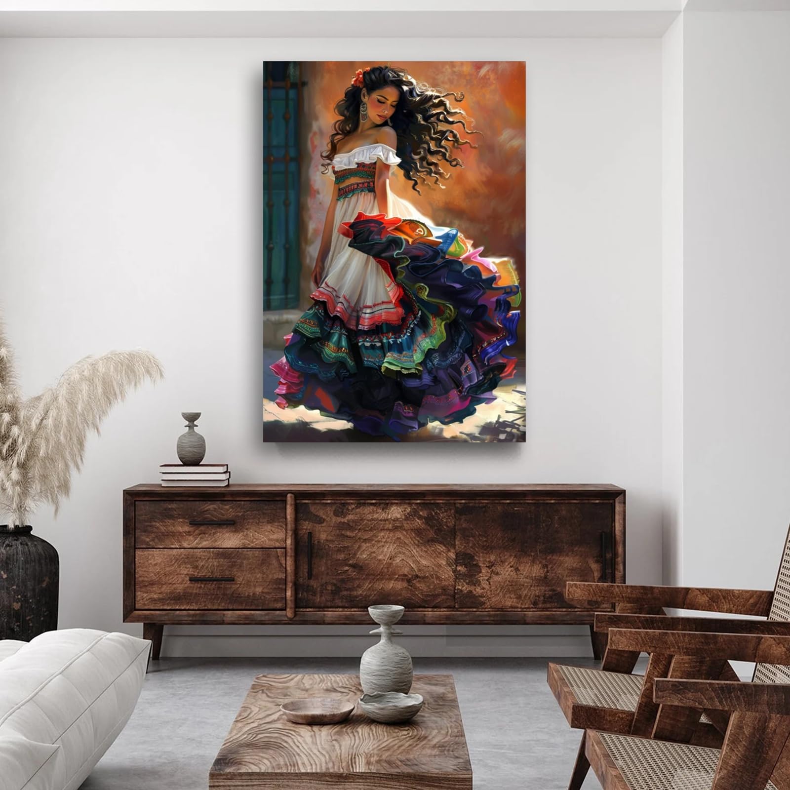 Amazon.com: Mexican Dancer Wall Art, Colorful Folklorico Feminine