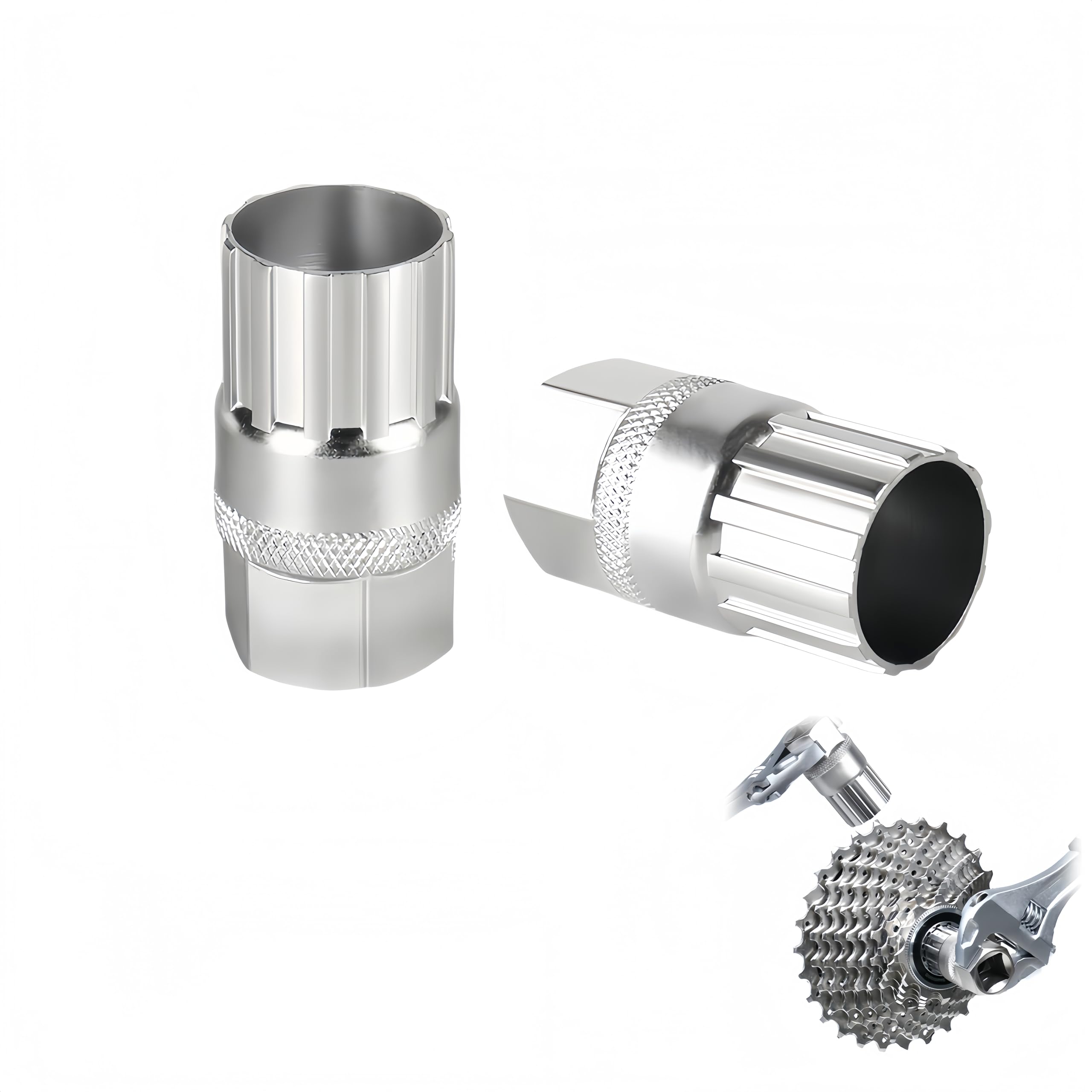 HONGLINSONG 2 Pcs Freewheel Removal Tool, Cassette Removal Tool, Freewheel Lockring Remover, Mountain Bike Carbon Steel Bottom Bracket Repair, for Shimano, Sunrace, Sram, Dnp 6/7/8/9/10/11 Speed