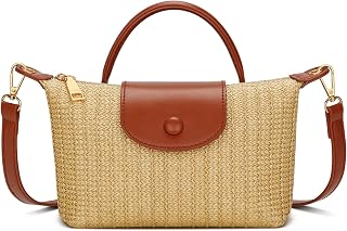 KKXIU Mini Top Handle Purse for Women Summer Straw Beach Bag