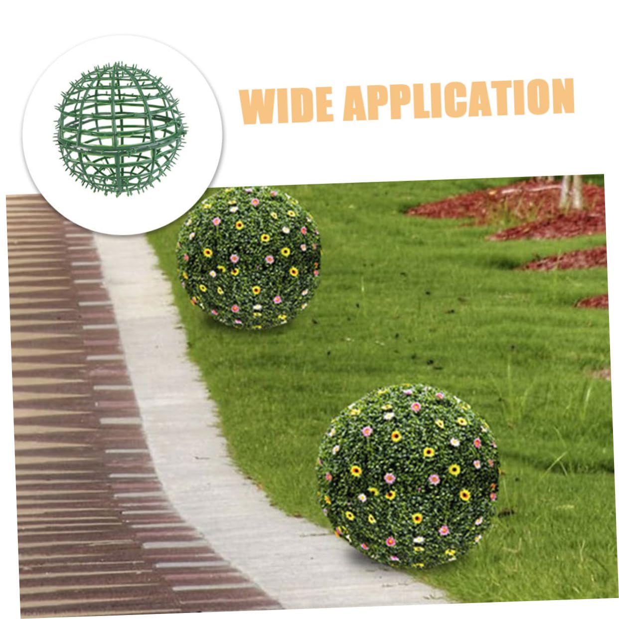 Ciieeo Cage de Support pour Boules Topiaires Artificielles 3pcs en Plastique Vert, Facile à Utiliser et Fiable pour Décoration Maison et Jardin