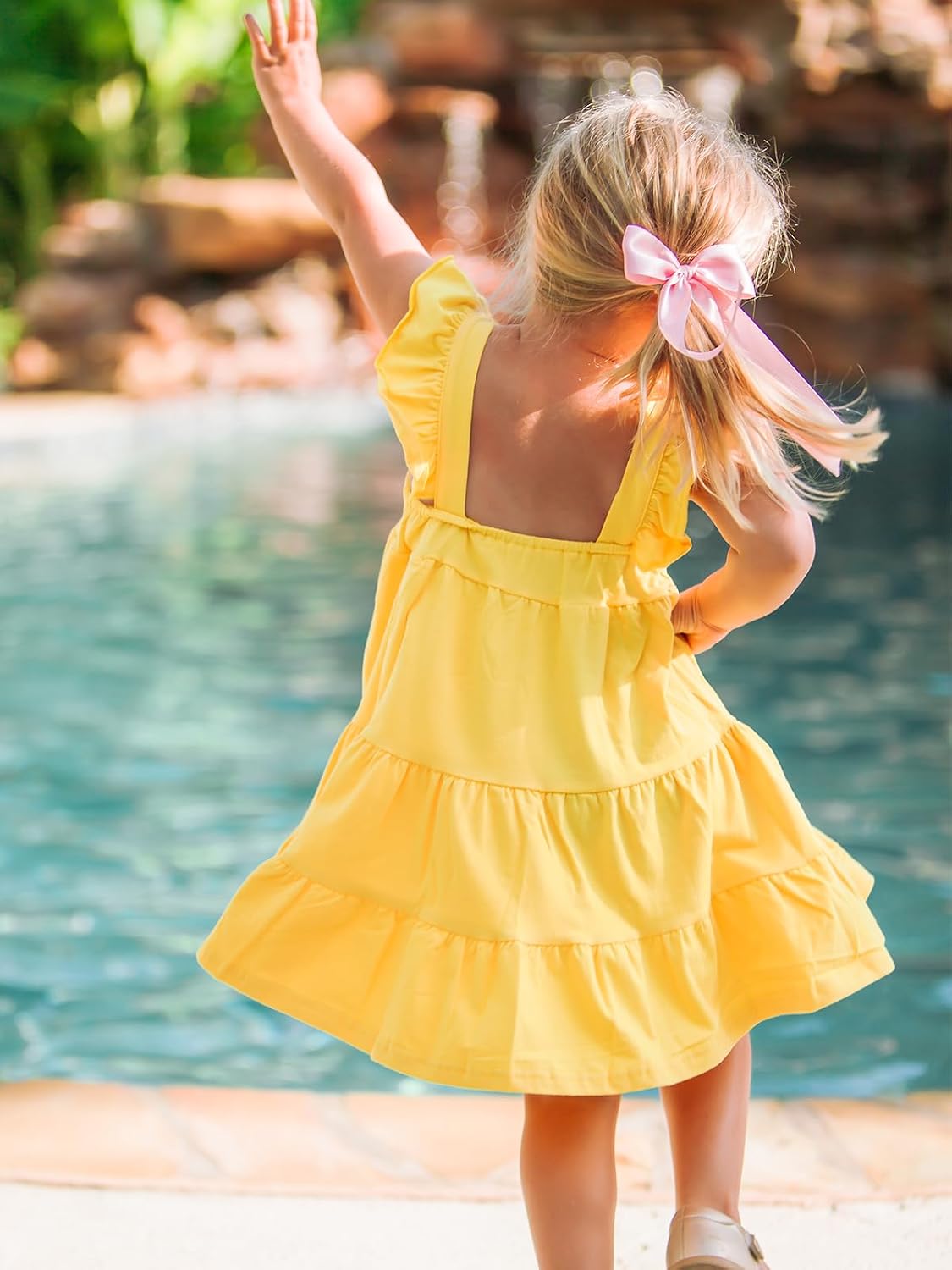 Vieille Toddler Girls Summer Dress Ruffle Casual Beach Sundress 2-8 Years