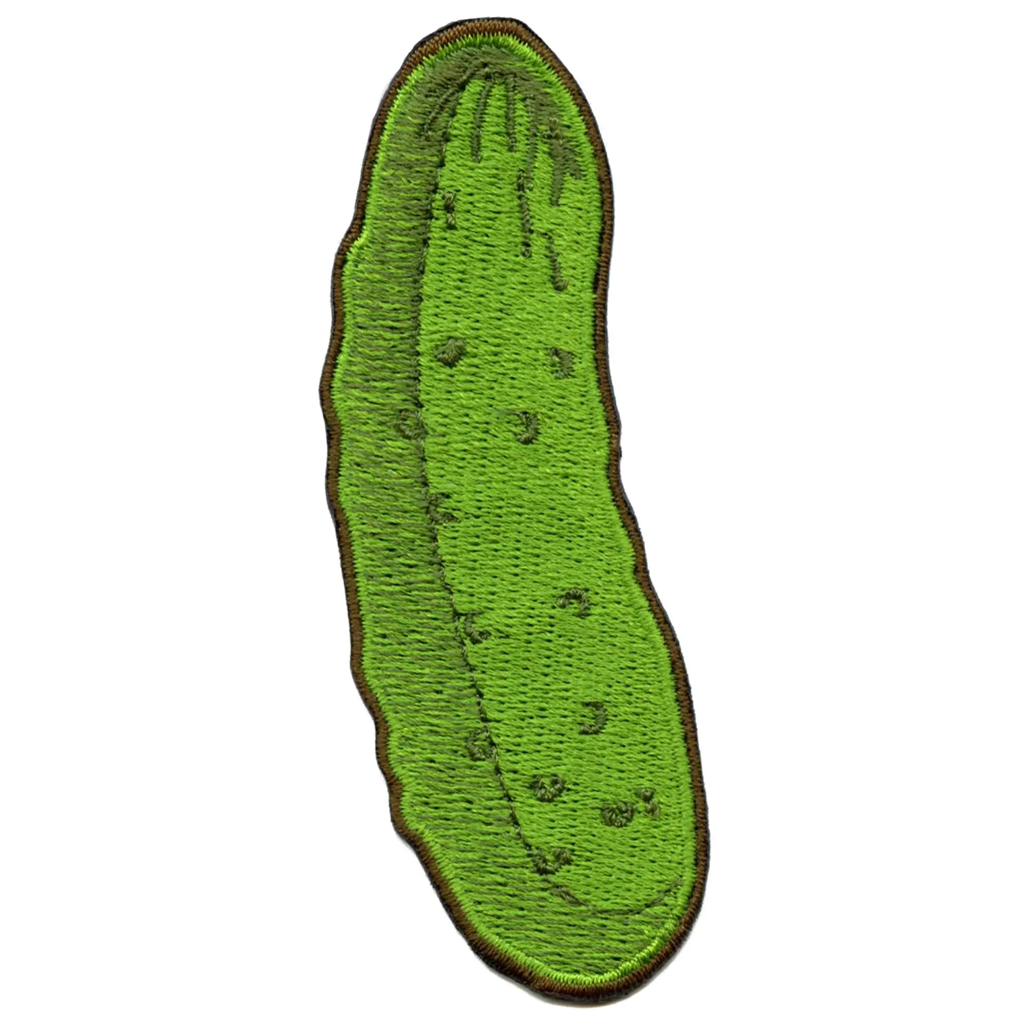Green Pickle Food Patch Sour Salty Chamoy Embroidered Iron On