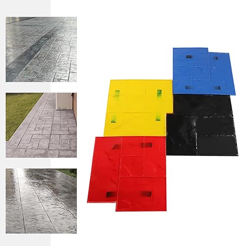 Miniatura 4 de Gdrasuya10 Juego de 4 alfombrillas para sellos de hormigón, 4 piezas de piel texturizada de hormigón, 24 x 24 pulgadas, alfombrillas de estampado de