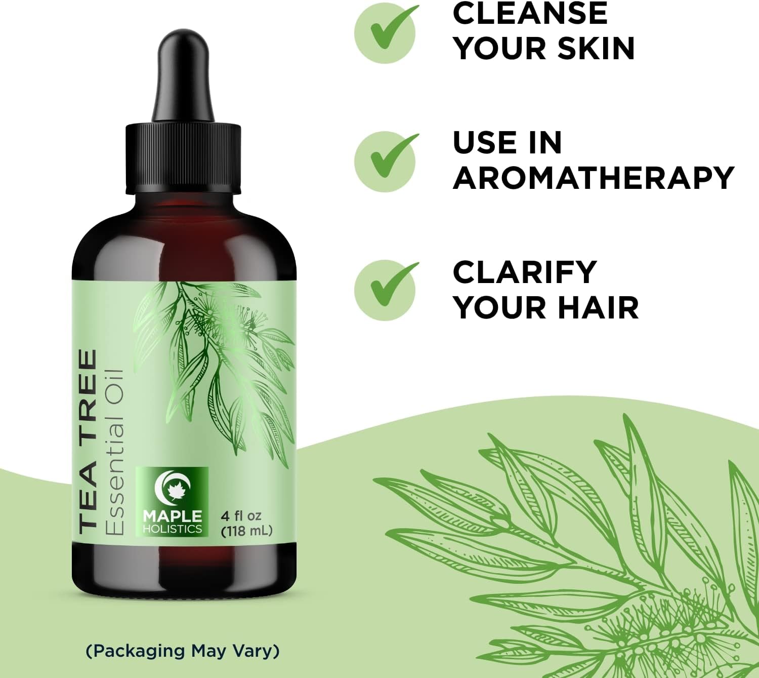 Tea Tree and Peppermint Essential Oils for Hair - Pure Tea Tree Essential Oil and Peppermint Oil Set - Undiluted Tea Tree and Peppermint Pure Essential Oils for Hair Skin and Nails Plus Scalp Care