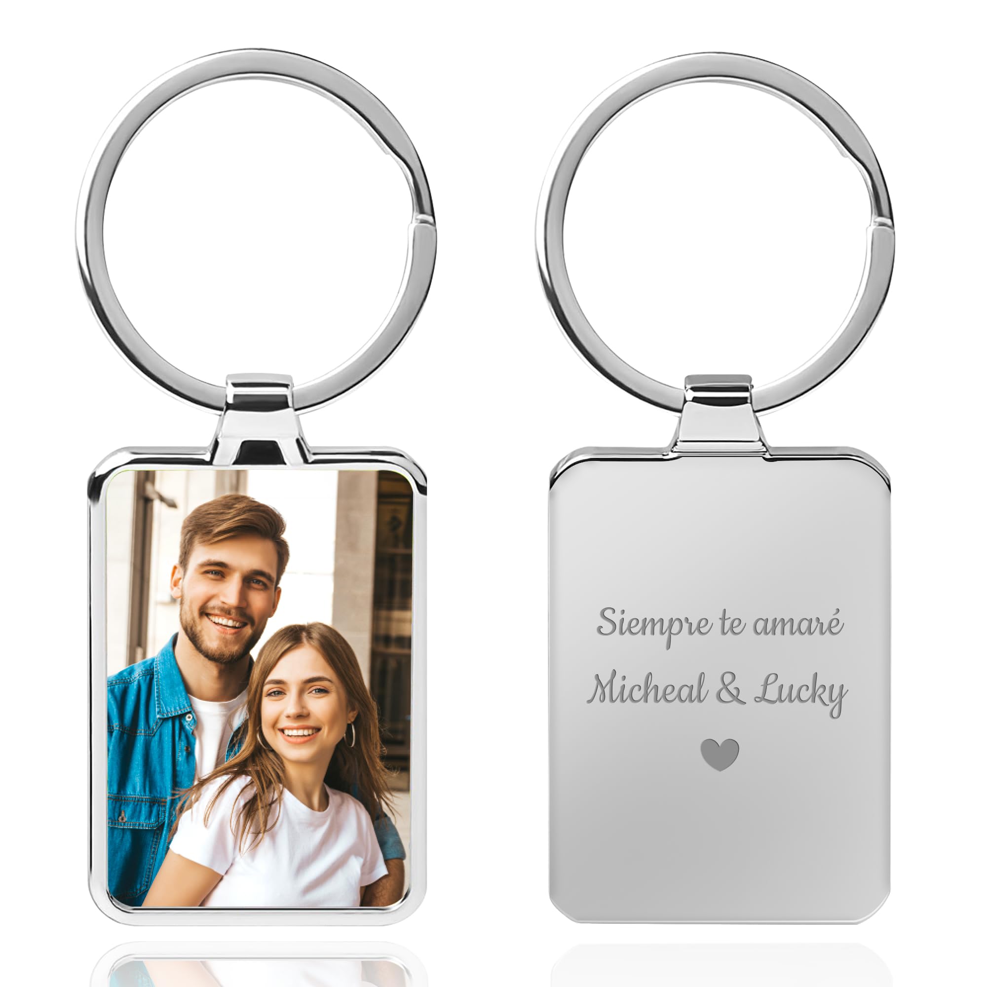 Easycosy Llaveros Personalizados con Foto, Llaveros Originales de Doble Cara, Regalos San Valentin para Mujer, Hombre, Papá, Mamá
