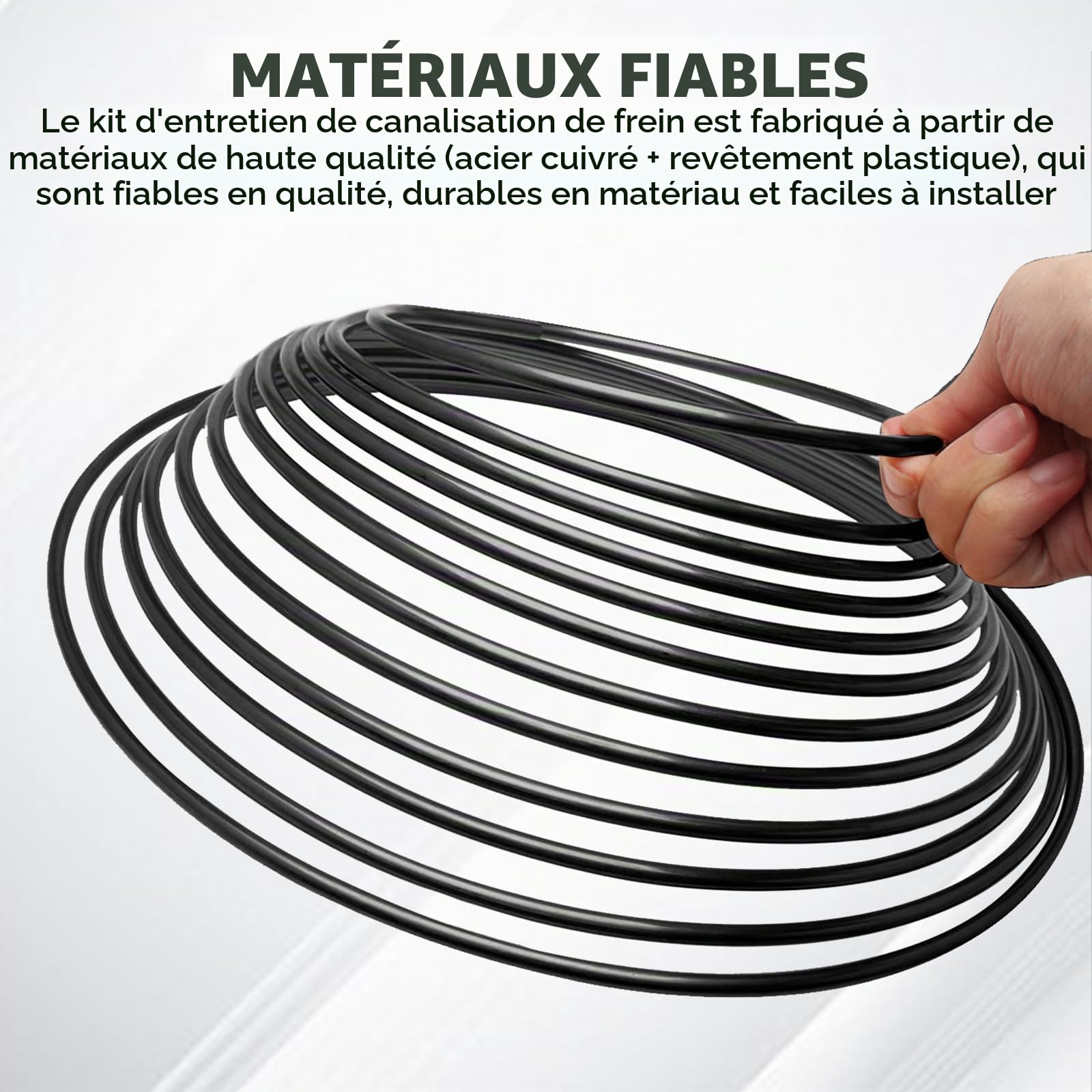 Kit Frein Tuyau de Frein 10m ø 4,75 mm Acier Flexible avec Raccords Et Connecteurs pour Réparation Système Frein Voiture Utilisation