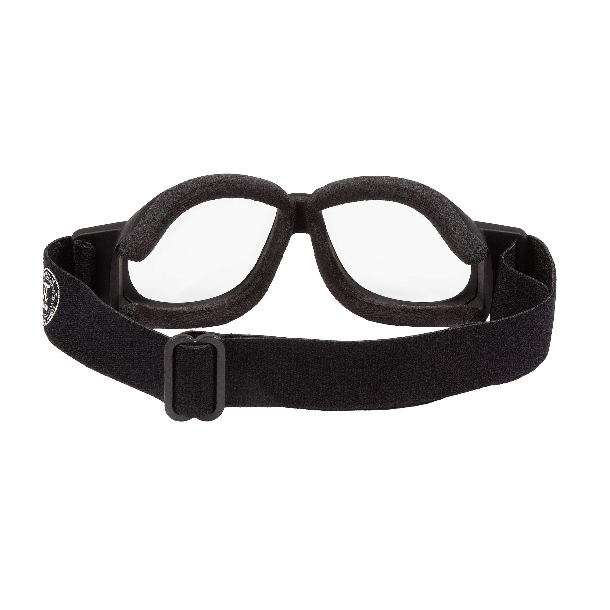 PiWear® Black Hills kleine Motorradbrille selbsttönend über Helm winddicht rutschfest gepolstert beschlagfrei klar