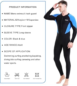 Diving Skin Suit for Women Men, Full Body Scuba Dive Swimming Thin Swimsuit, One Piece UV Protection Quick Dry Rash Guard Swimwear Surfing Snorkel Kayak Water Sport
