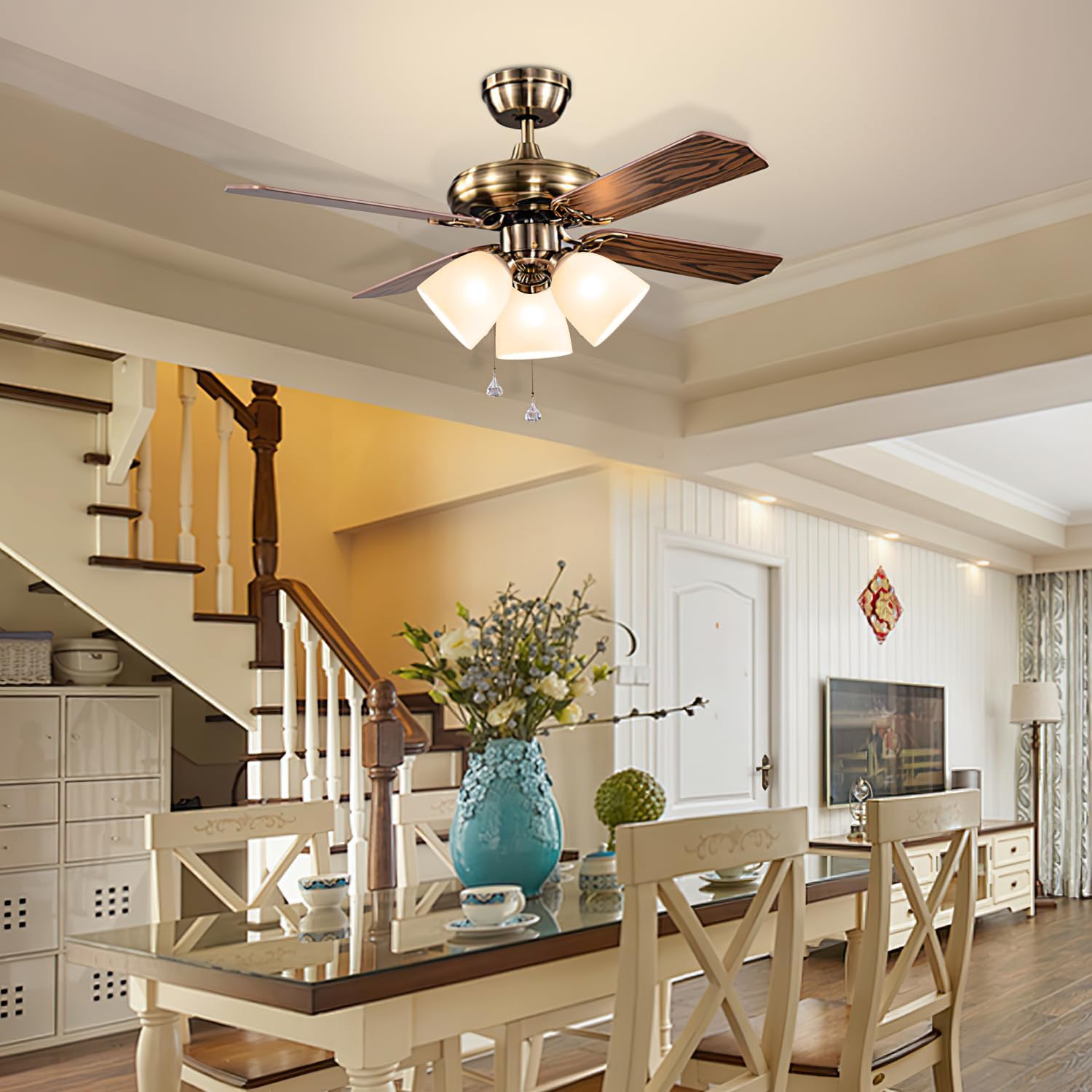 3 Pack Ceiling Fan Light Covers Glass Replacements, White Frosted Glass Shade Globes Lampshades for Light Fixtures Chandelier Vanity Lights Wall Sconces Pendant Light, 1.65 In Fitter