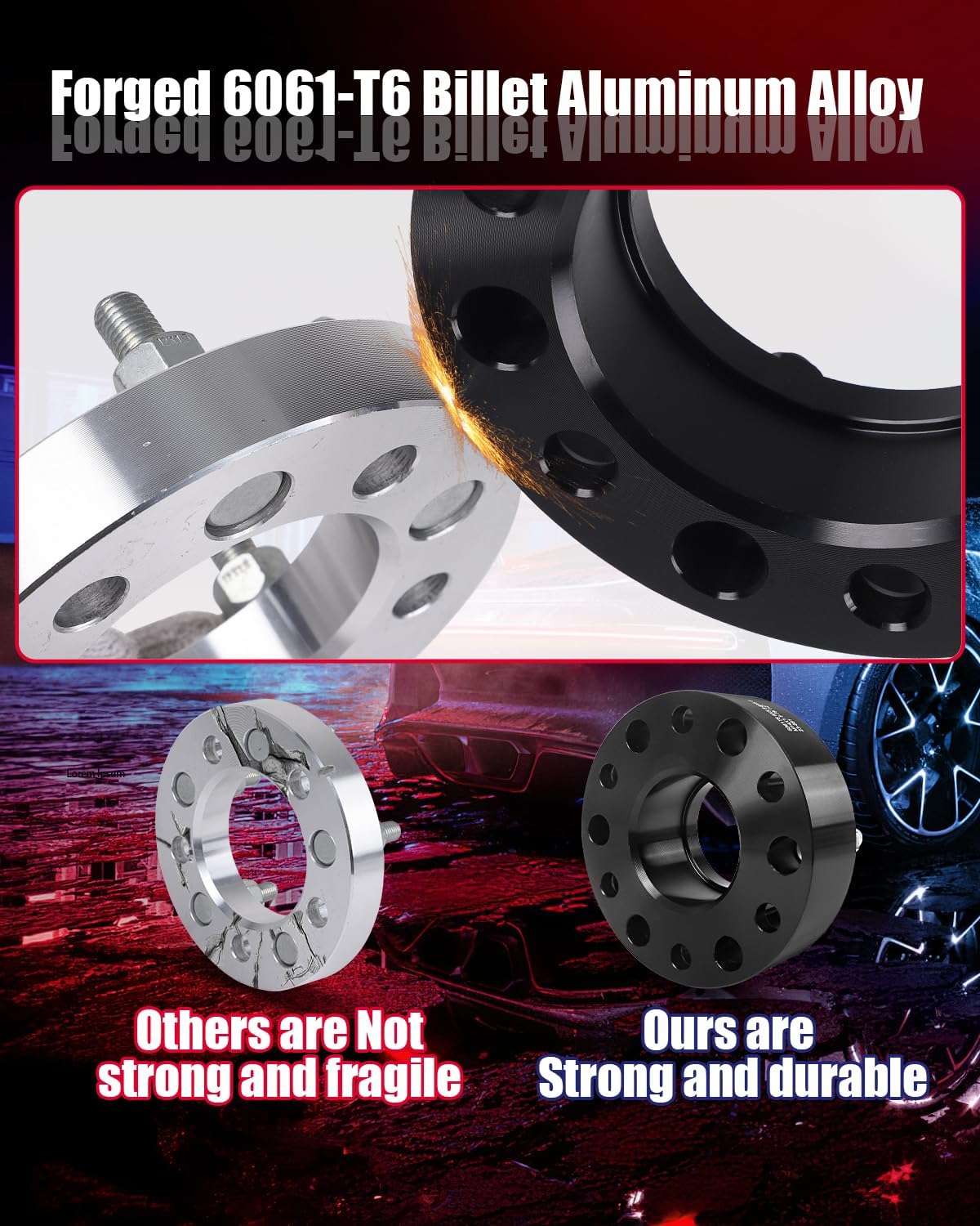 FLYCLE 6x5.5 Hubcentric Wheel Spacers for Silverado Sierra 1500, 2 inch 6 Lug 6x139.7mm Wheel Spacer for Tahoe Suburban Avalanche Yukon Escalade with 14x1.5 Studs & 78.1mm Hub Bore