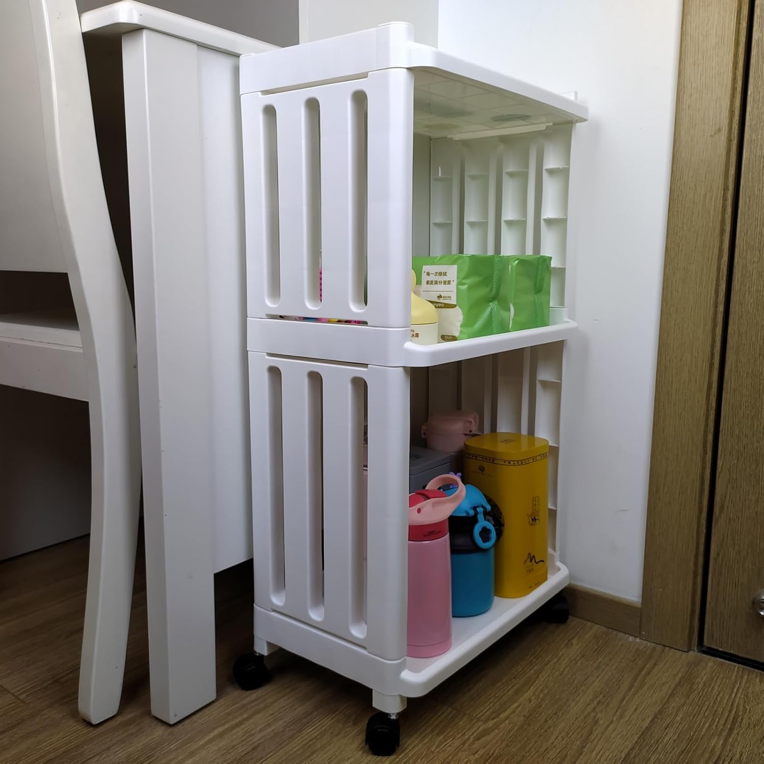 3 Tier Rolling Storage Cart Organizer Shelf on Wheels Movable Organization Rack with Wheels Shelving Unit Trolley for Bathroom Laundry Room Office Utility Cart (Taller Size) 3 Tier Rolling Storage Cart Organizer Shelf on Wheels Movable Organization Rack with Wheels Shelving Unit Trolley for Bathroom Laundry Room Office Utility Cart (Taller Size)