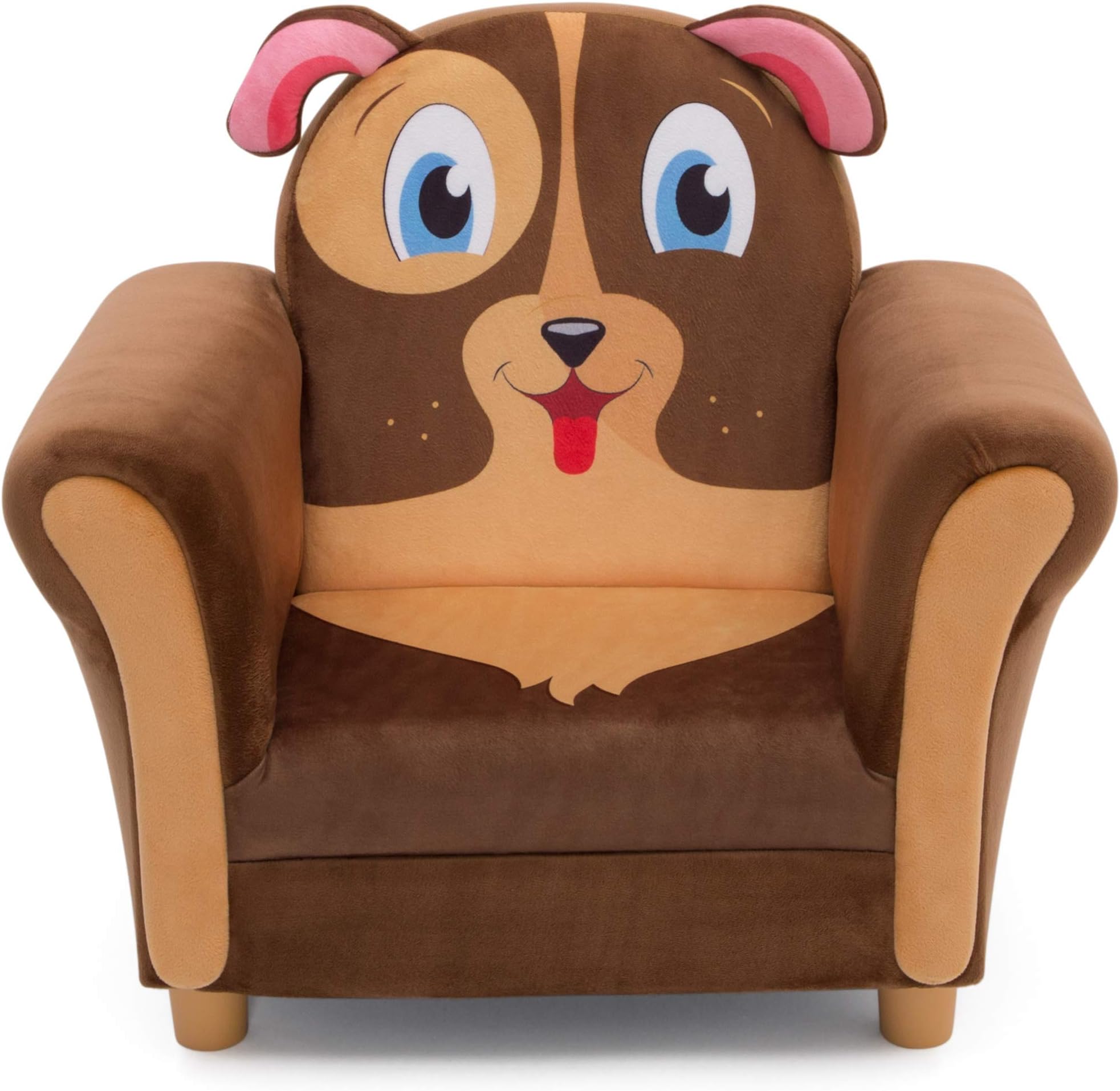 Delta Children Cozy Children's Chair - Fun Animal Character, Brown Puppy