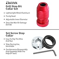 Vista 2 de RUITOOL Juego de tope de profundidad para brocas de taladro, tope de taladro ajustable Rango de tamaño de taladro aplicable 5/64"-3/16