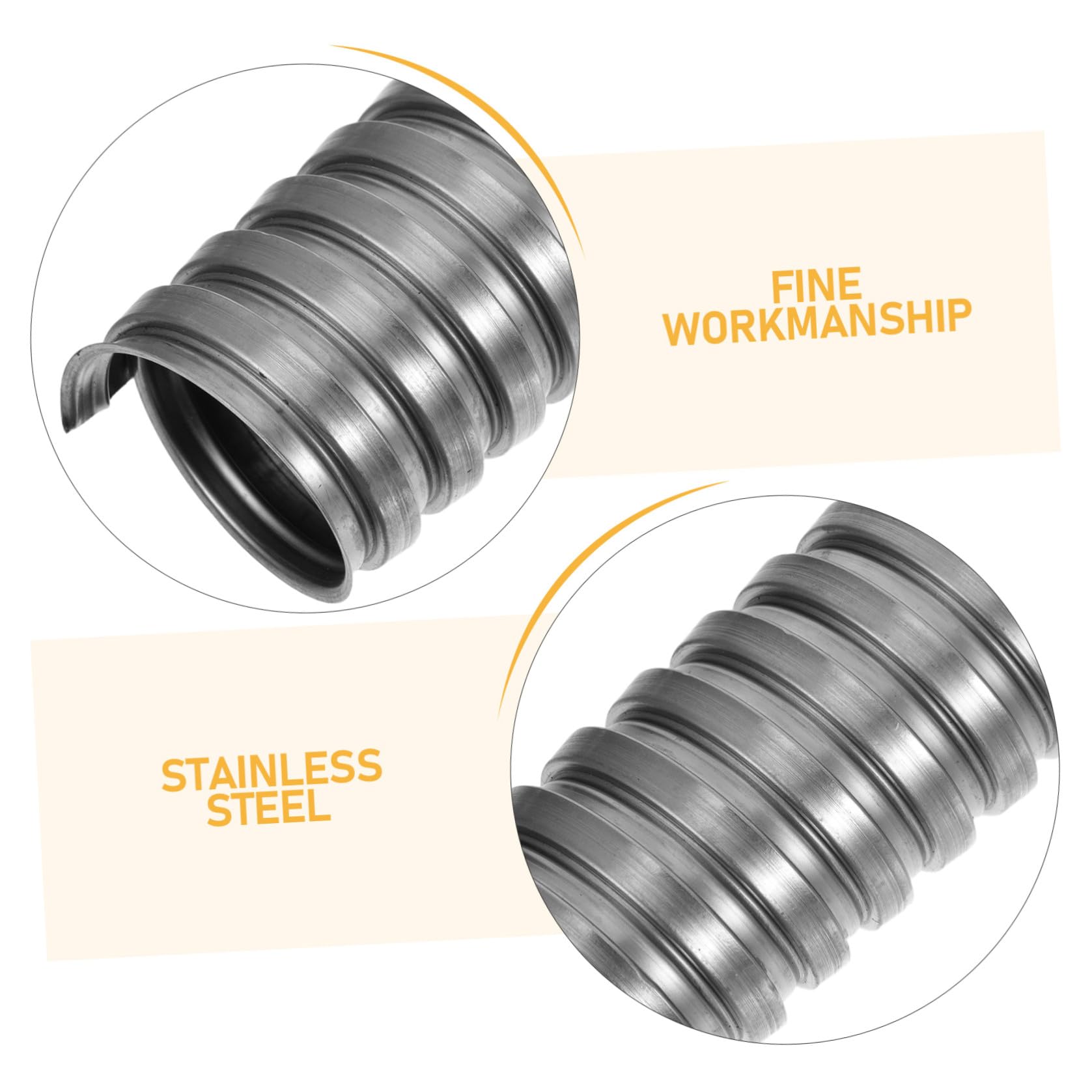 SHINEOFI Guaina di Protezione Cavi in Acciaio Inossidabile 304, Tubo Corrugato Flessibile da 38mm X, Esterno Resistente alle Intemperie per Cablaggio Elettrico e Impianti di Illuminazione