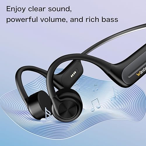 Miniatura 6 de Wantek Auriculares de oreja abierta, auriculares Bluetooth de conducción ósea, IPX8 impermeable con reproductor MP3 de 32 GB para natación y uso