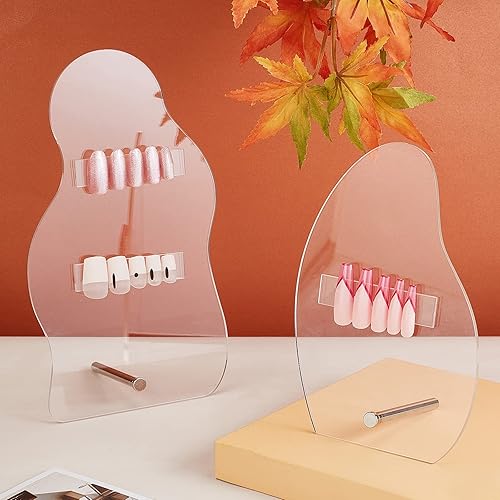 Miniatura 3 de PH PandaHall 2 juegos de tableros de exhibición de arte de uñas, 50 piezas de puntas de uñas postizas, exhibición de muestra de acrílico para uñas