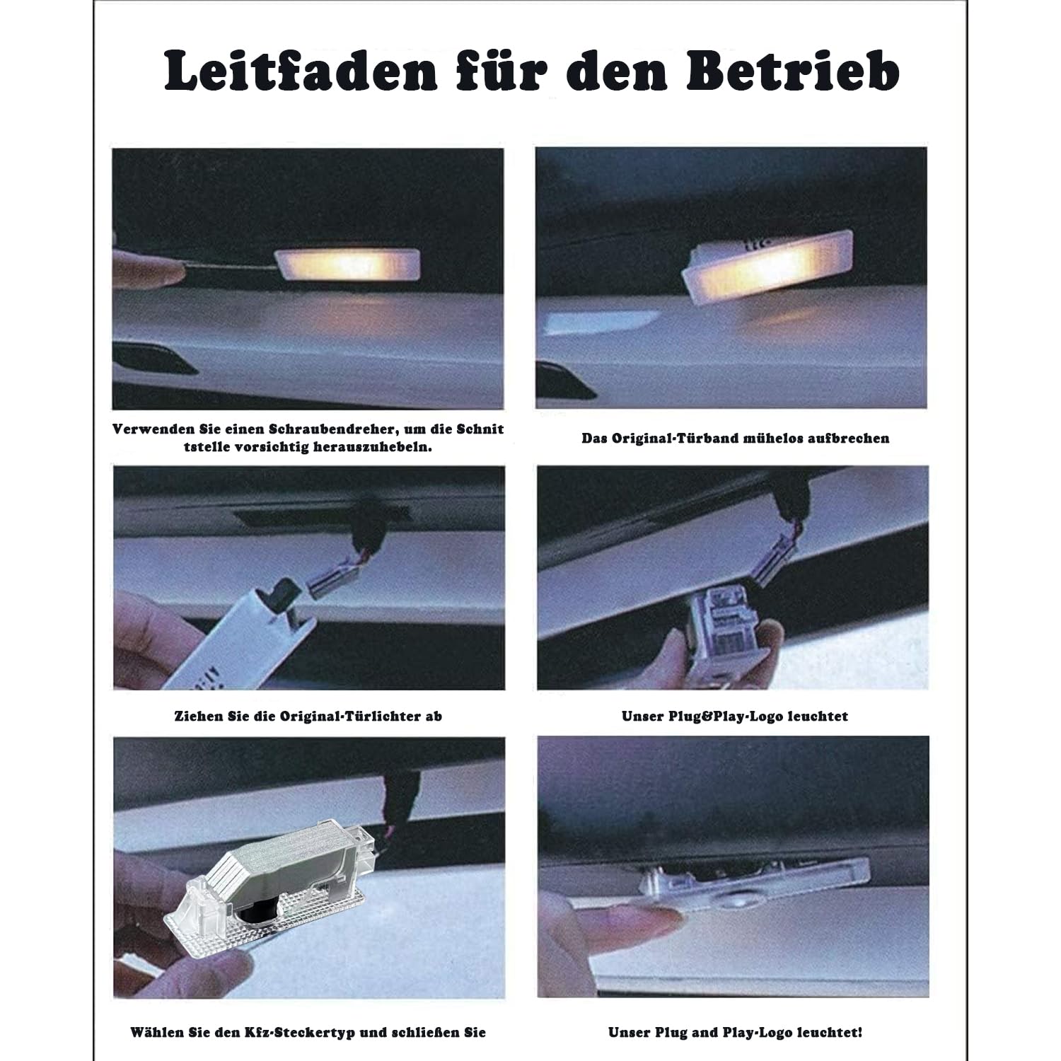 4x Nie Verblassen 4K HD Autotürleuchten, Begrüßungsleuchten, Türprojektionsleuchten, Kompatibel mit 1/2/3/4/5/6/7/X1/X2/X3/X4/X5/X6/X7/Z/GT