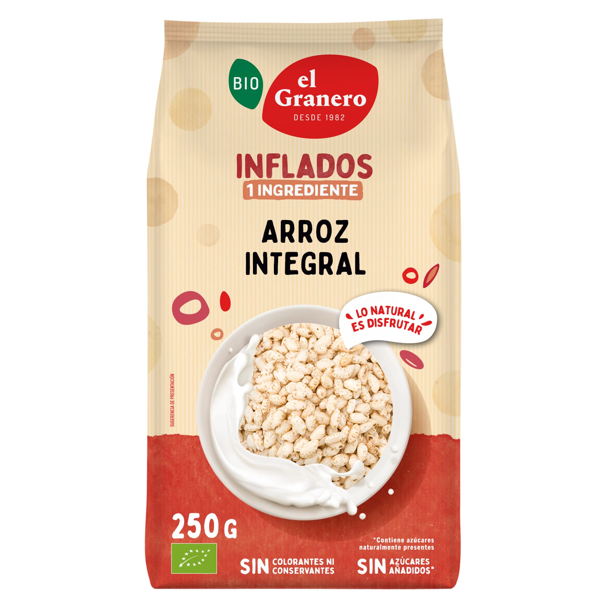 El Granero Integral Arroz Integral Ecológico Inflado Sin Azúcar Añadido 250 gr