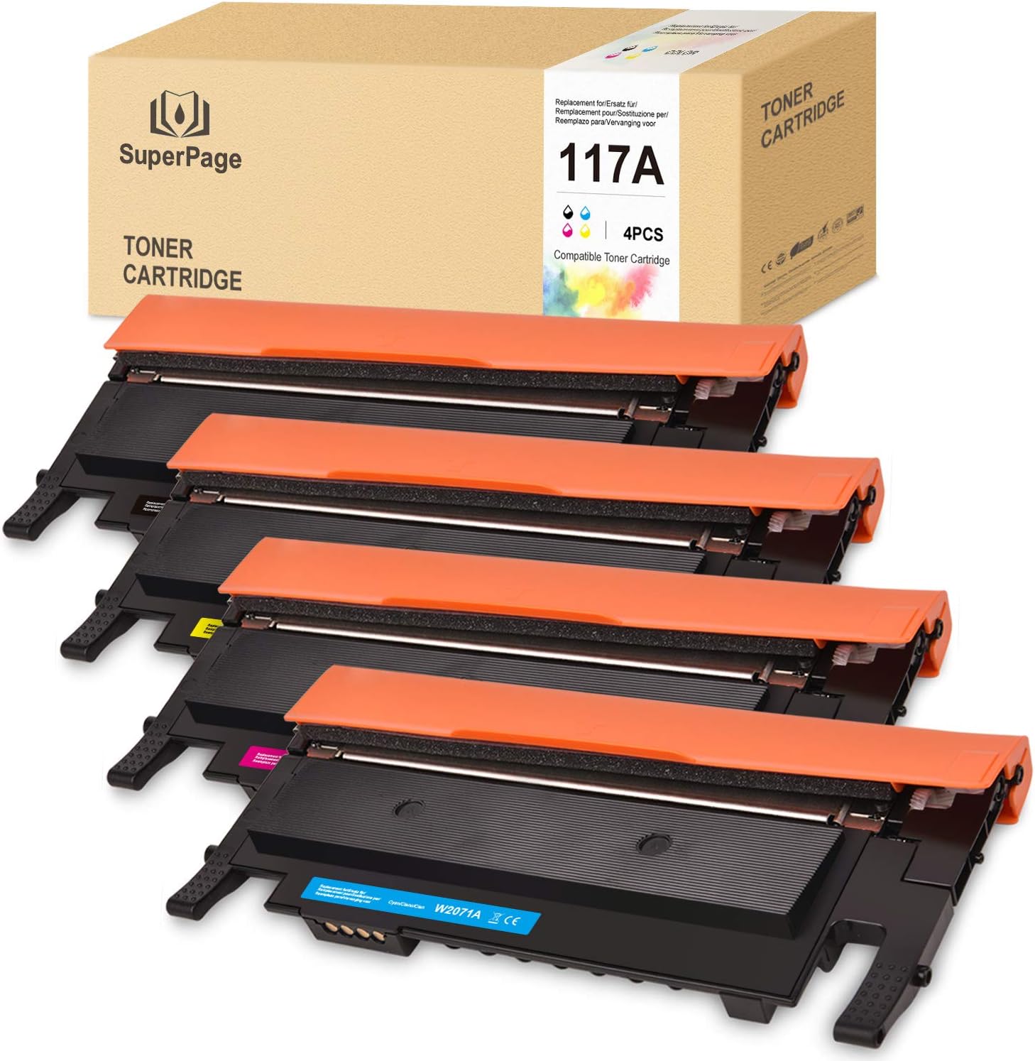 Superpage 117A Toner Cartridges Compatible for 117A Set W2070A-W2073A Toner Cartridges for Color Laser MFP 179fnw 178nw 178nwg 179fwg 150a 150nw PrintersCarbonfree Certified