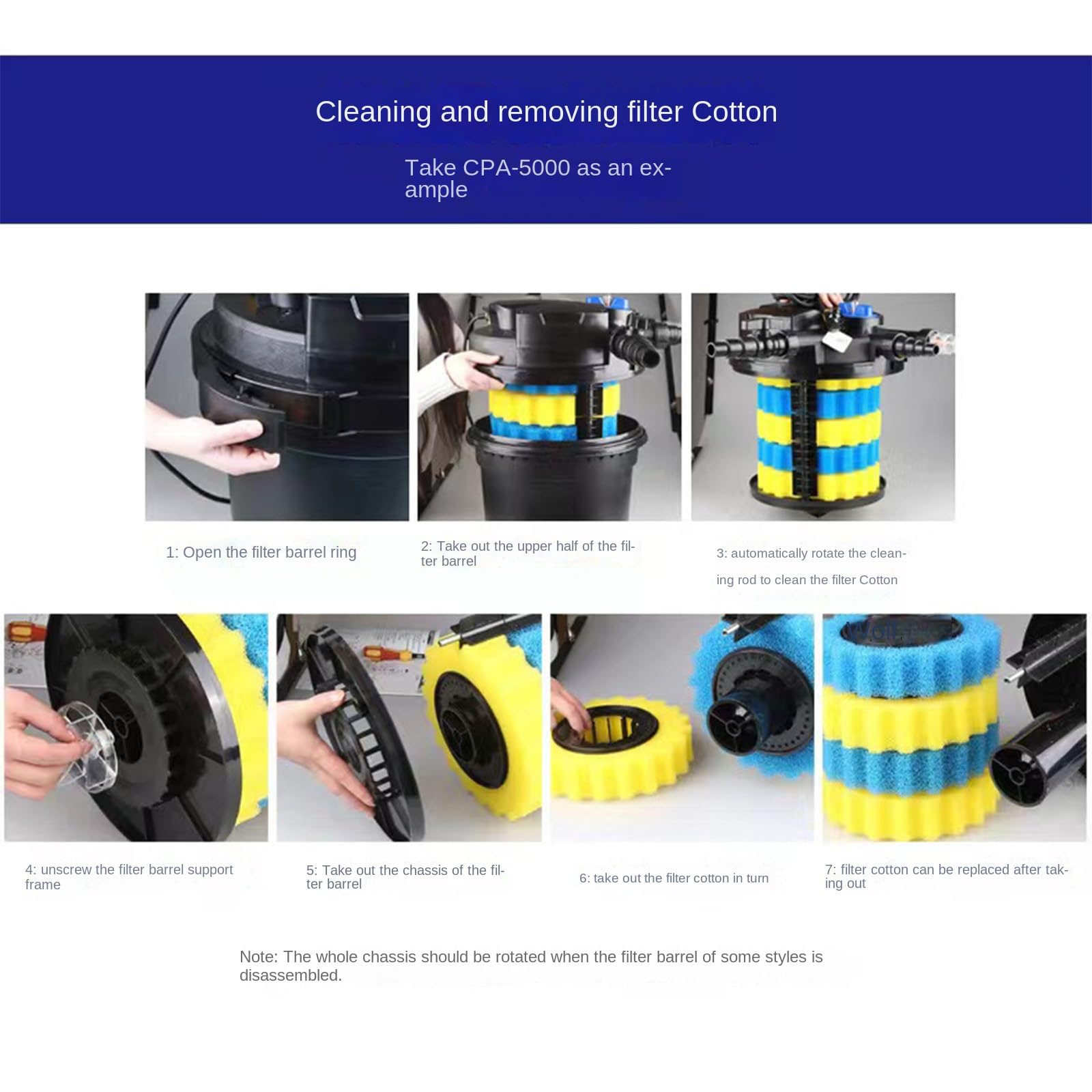 Spugne Filtro Laghetto Compatibili SunSun CPF/CPA-5000 - 4 Pezzi, Blu E Giallo, Per Filtrazione Biologica - Foto 11