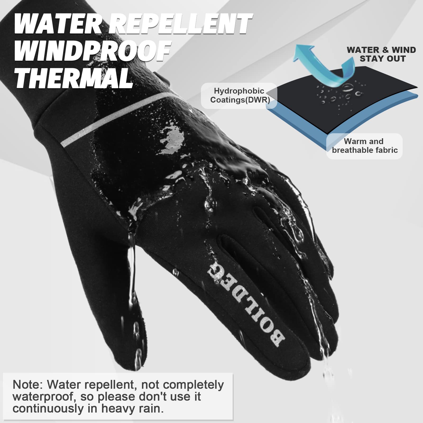 boildeg Guanti da Ciclismo Invernali Antidérapants et amortissants avec Couleur de signalisation Convient pour per Uomo/Donna