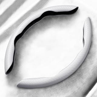 2 Pcs Carbon Fiber Steering Wheel Cover for Rolls Royce Boat Tail Droptail Sweptail Silver Shadow, Anti-Skid Steering Wheel Cover, Segmented Steering Wheel Protector, Comfortable Grip, Durable