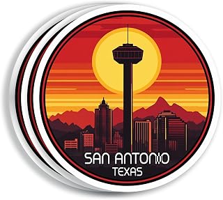 (3 Pack 3X3) San Antonio City Stickers - Move to San Antonio Sticker - Tx Travel Gift - San Antonio Souvenir Tourist - Us Travel Gift - Decal for Laptop - Water Bottle - Suitcase