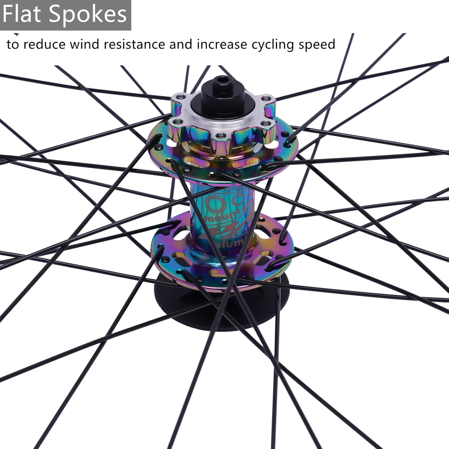 Mountain Bike Wheel Bicycle Set Front+ Rear 29 Inch with Release Lever&2 Spokes&Double Six-Hole Disc for 7, 8, 9, 10, 11,12s Cassettes Wheelset,Load Capacity 441 lbs(Black)