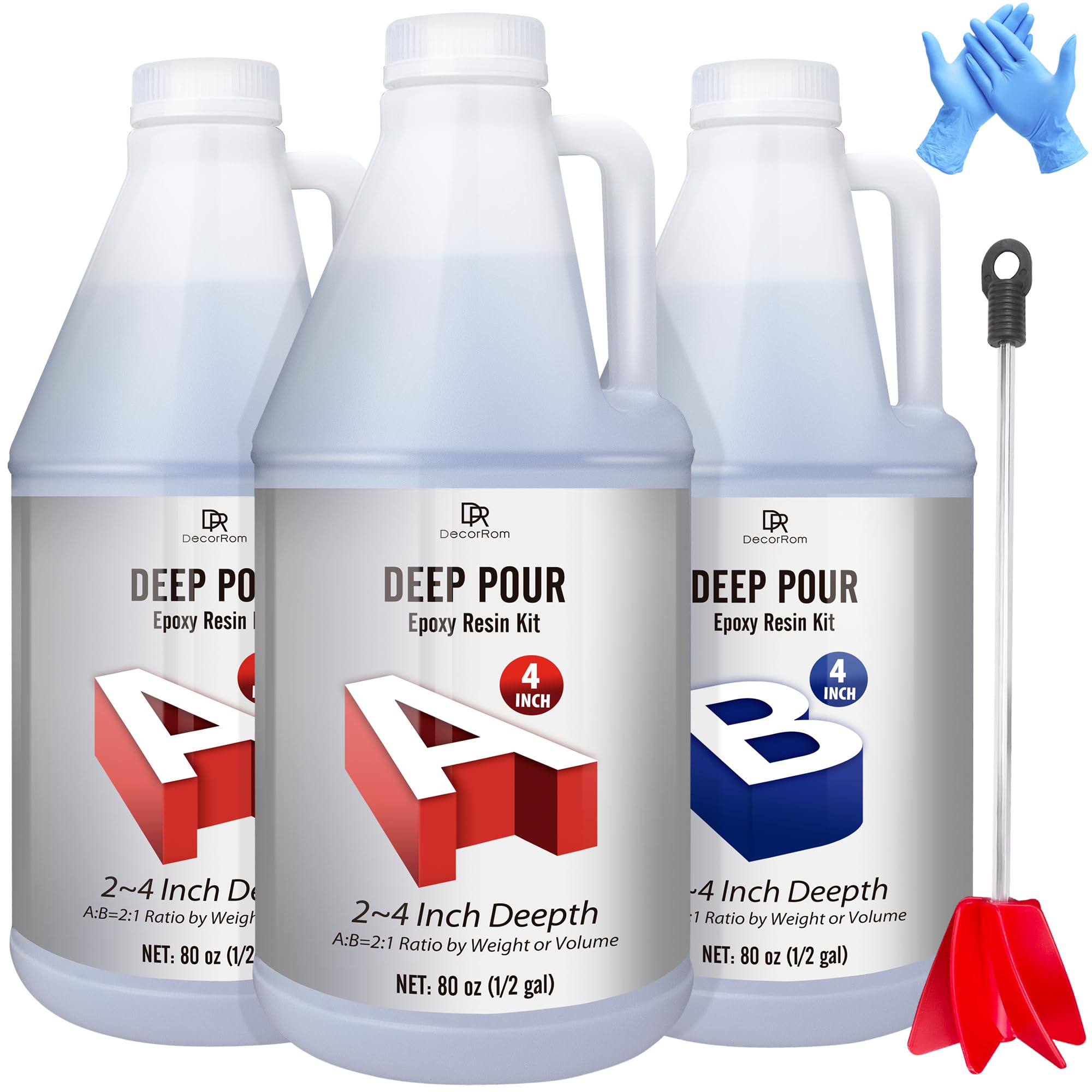 DecorRomCrystal Clear Epoxy Resin Kit - 240oz, 2:1 Ratio, UV Resistant, Self-Leveling, Ideal for Art, Craft, Casting, Preservation, Furniture, Jewelry, Decor