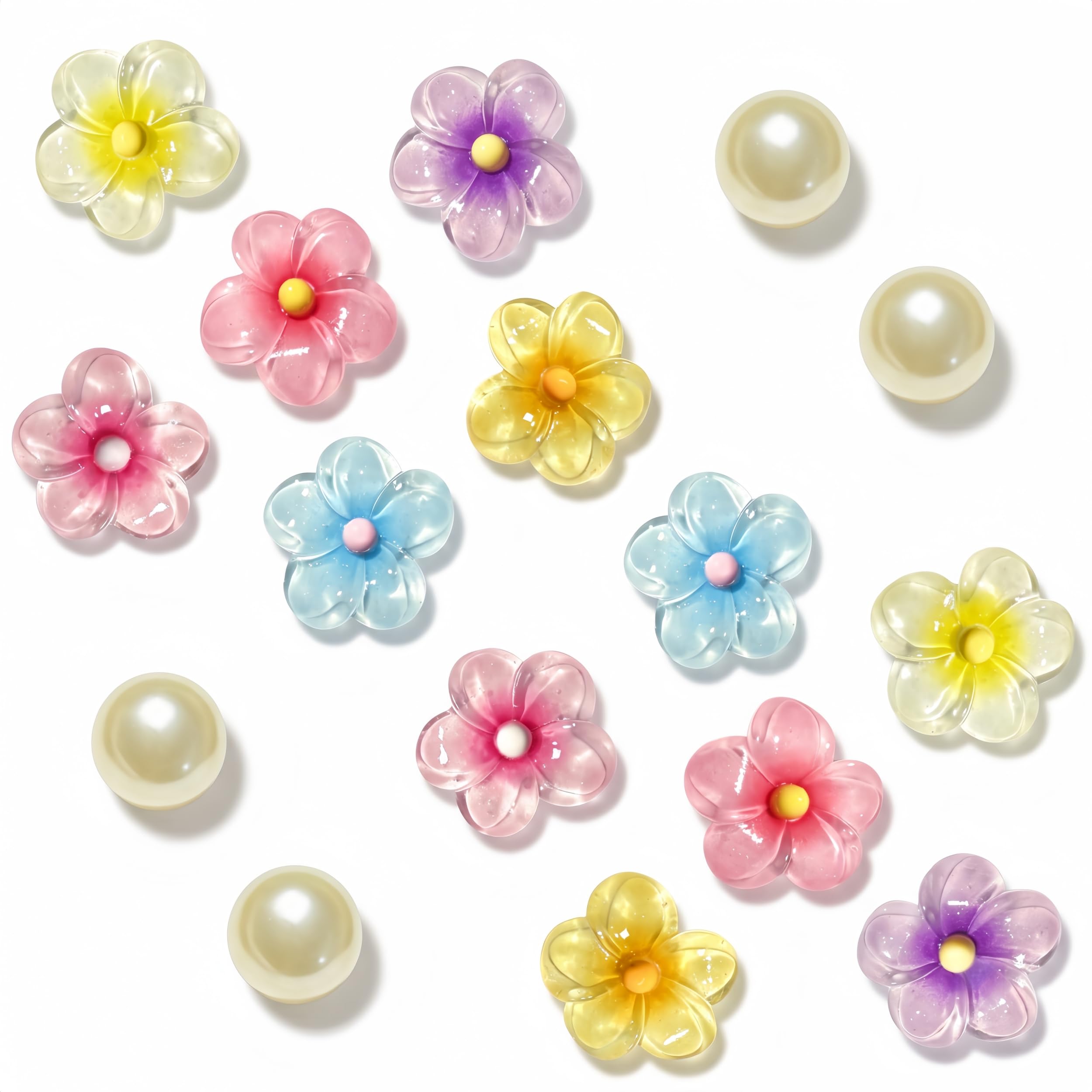 Cute Shoe Charms for Clogs, Pearl & Flower DIY for Girls