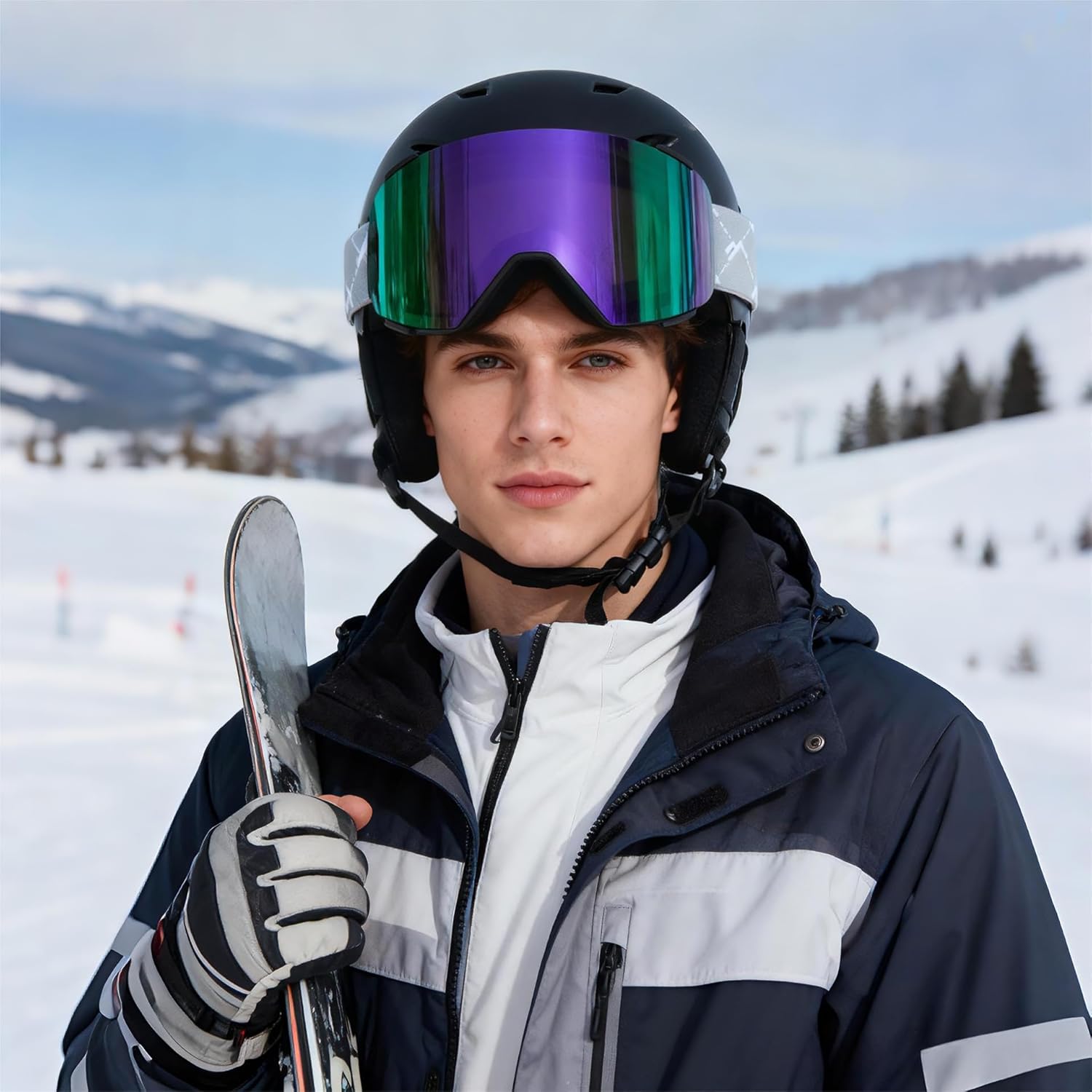 Ski Goggles OTG for Women Men Adult Youth,YH693C Magnetic Snowboard Goggles,Winter Snow Goggles for Skiing Skating