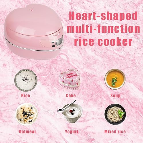 Miniatura 7 de Olla arrocera rosa, olla arrocera inteligente de 8 tazas con temporizador preestablecido de retardo y termostato automático, regalos para mantener
