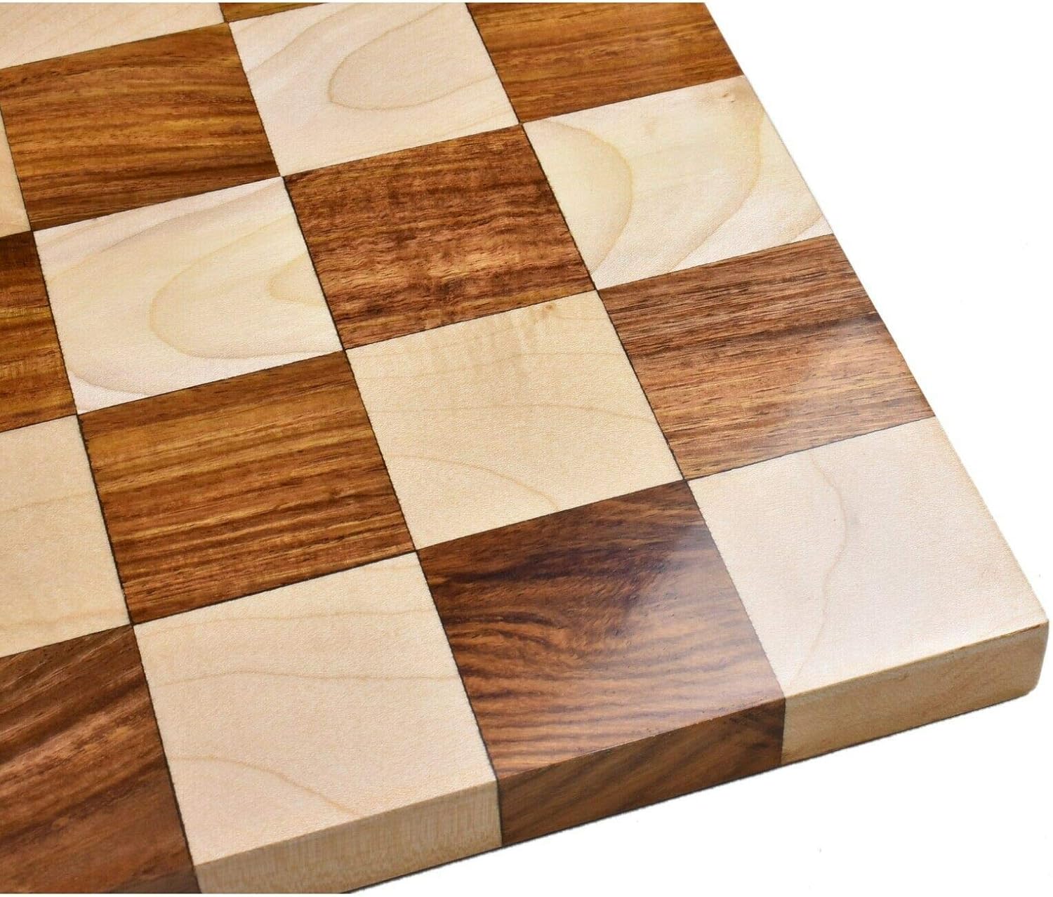 Royal Chess Mall Borderless Chess Board, Sheesham Golden Rosewood and Maple Wooden Chess Board, Chess Board Only, Luxury Large Chess Board, 17.3-in by 17.3-in (5.5-cm Squares)