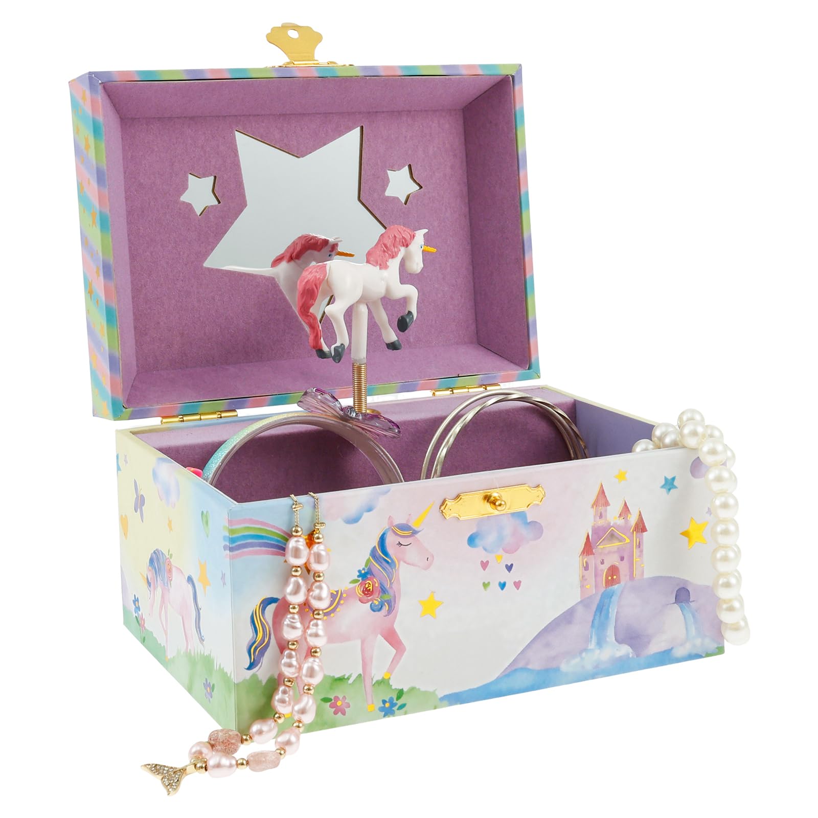 Jokapy Girls Pink Musical Jewelkeeper For Creative Jewellery Box Dancing Music Box Childrens Birthday Gift For Little (Section B)
