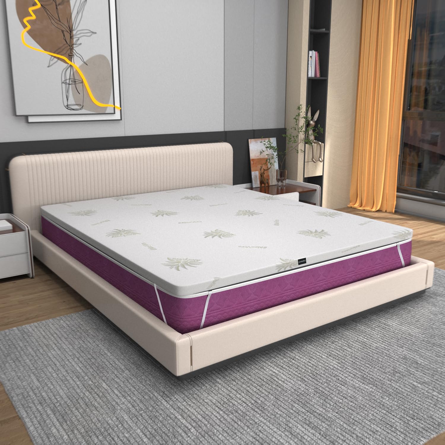 Topper 140x180 in Foam Alto 5 cm – Correttore per Divano Letto Sfoderabile con Rivestimento Aloe Vera, Traspirante e Ortopedico – Made in Italy – Coprimaterasso con 4 Angoli Elastici
