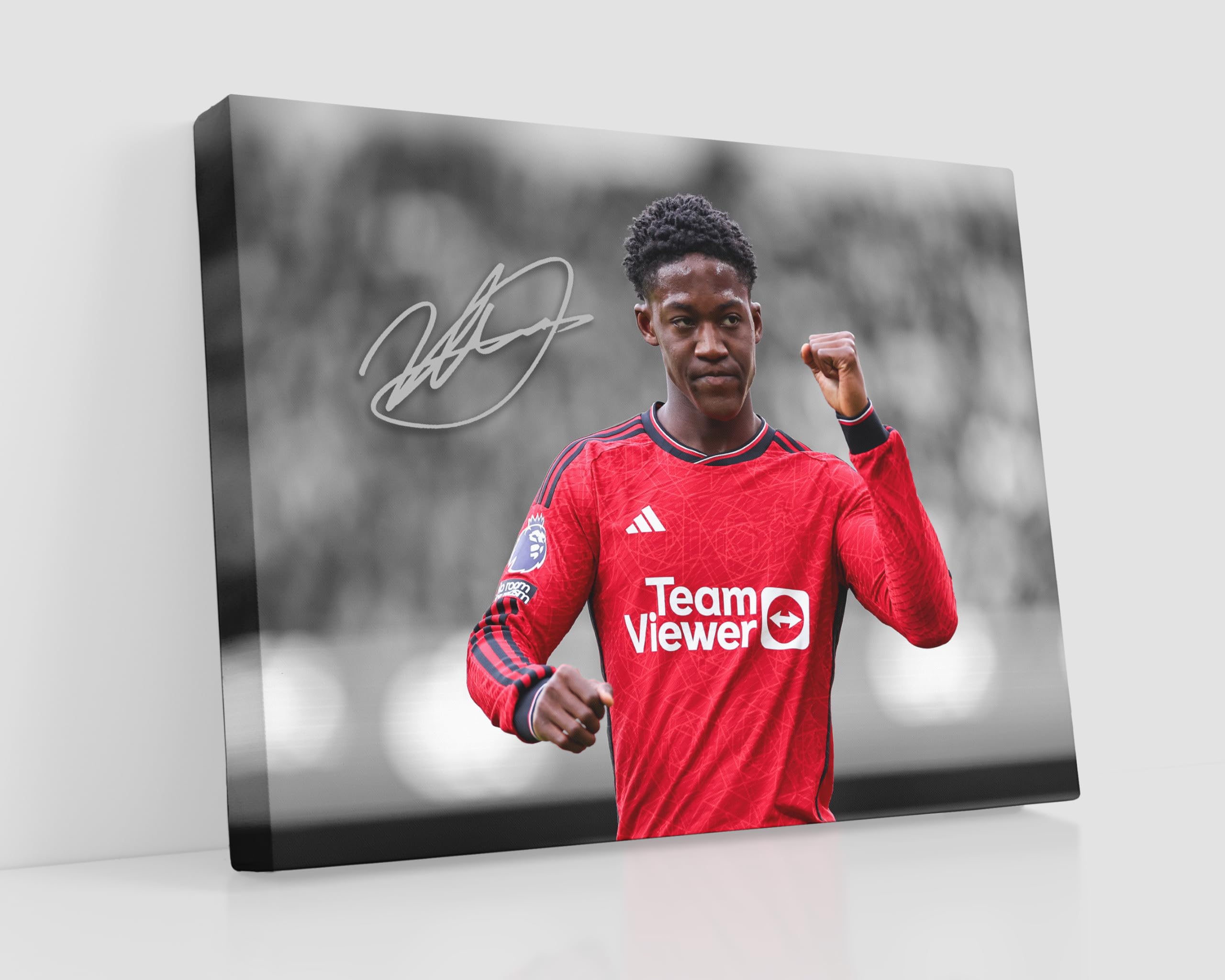 HWC Trading Kobbie Mainoo 16 x 12 inch Streched Canvas Print Signed Autograph for Football Fans and Supporters - Image 3 โ image 1
